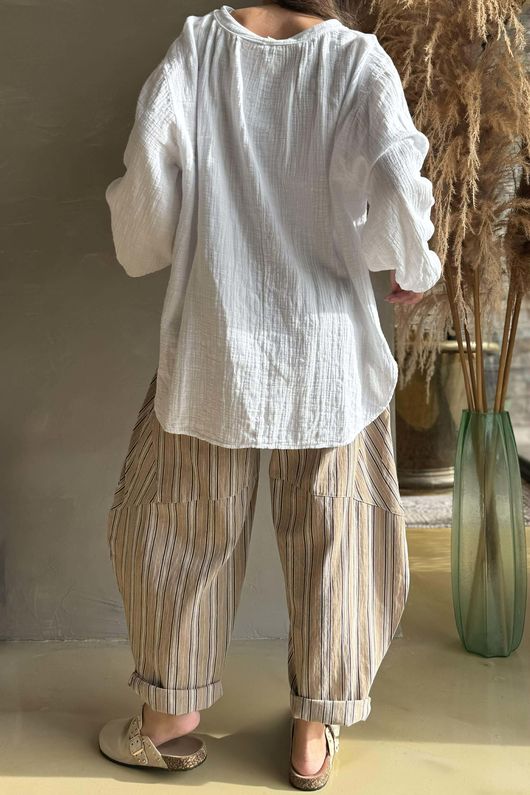 Laurie Cushion Cotton Blouse White - 